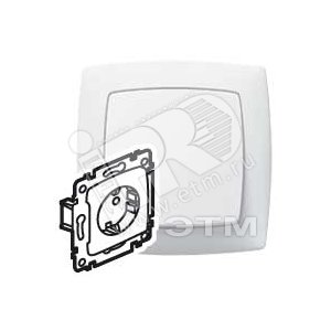 SUNO Розетка с заземлением со шторками в рамку белая - Legrand