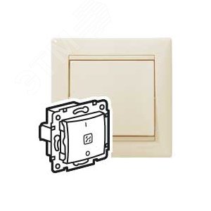 VALENA Выключатель 2п 16А с индикацией слоновая кость (774114)