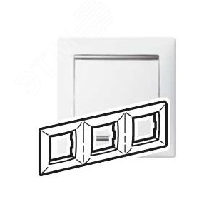 VALENA Рамка 3 поста горизонтальная хром - Legrand
