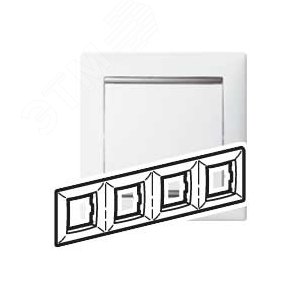 VALENA Рамка 4 поста горизонтальная хром - Legrand