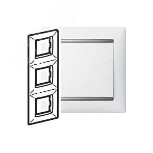 VALENA Рамка 3 поста вертикальная хром - Legrand
