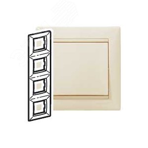 VALENA Рамка 4 поста вертикальная слоновая кость - Legrand
