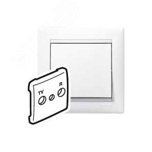 VALENA Панель лицевая выключателя телевизионного TV-FM белая (774442)