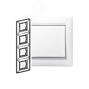VALENA Рамка 4 поста вертикальная белая - Legrand