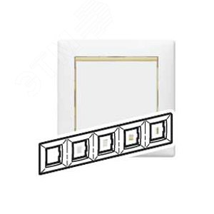 VALENA Рамка x5 гориз (белый)/желтый - Legrand