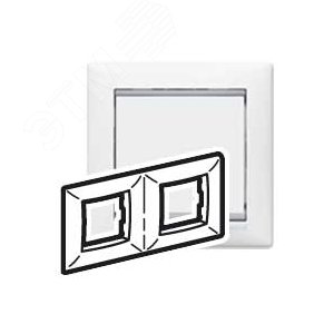 VALENA Рамка 2 поста горизонтальная белая/серая - Legrand