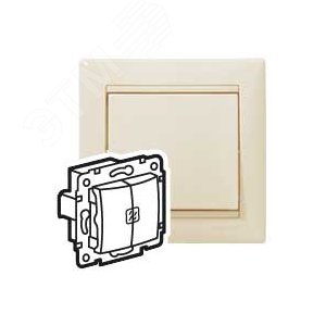 VALENA Выключатель двухклавишный 10A с индикацией слоновая кость (774113) 3