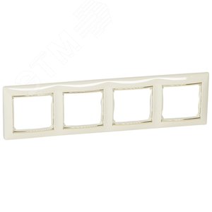 VALENA Рамка 4 поста горизонтальный монтаж слоновая кость/золото (774154) 2