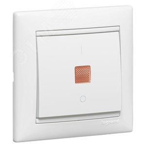 VALENA Выключатель 2п 16А с индикацией белый (774214) 2