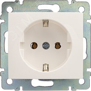 VALENA Розетка с заземлением 2К+З со шторками белая (774222) - фото 2