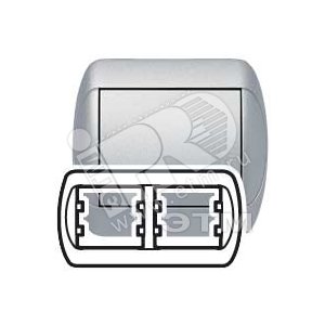 Galea Life Рамка 2 поста горизонтальная металлик/aluminium - Legrand
