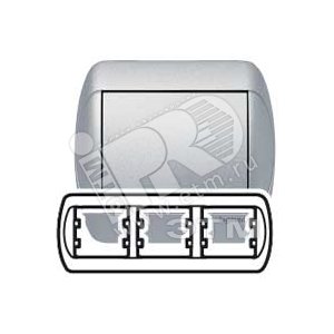 Galea Life Рамка 3 поста горизонтальная металлик/aluminium - Legrand