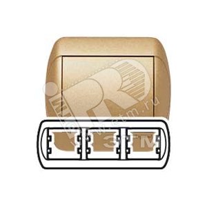 Galea Life Рамка 3 поста горизонтальная металлическая бронза - Legrand