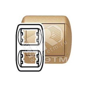 Galea Life Рамка 2 поста вертикальная металлическая бронза (777406) - Legrand