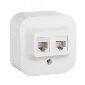 Quteo Розетка телефонная+компьютерная RJ11+RJ45 категория 5 UTP белая наружная (782221) - Legrand