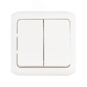Quteo Переключатель двухклавишный наружный IP44 белый 10А (782301) 2