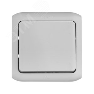 Quteo Переключатель одноклавишный наружный IP44 серый 10А - фото 2
