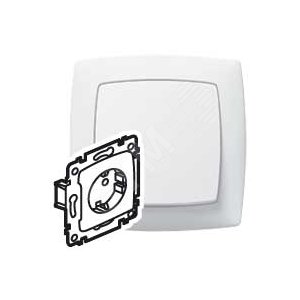 SUNO Розетка с заземлением в рамку белая - Legrand