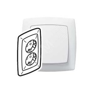 SUNO Розетка двойная с заземлением со шторками белая - Legrand