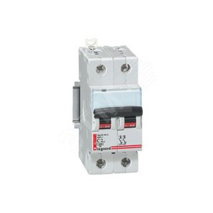 Выключатель автоматический двухполюсный 10А С DX 6kА/10kА - Legrand