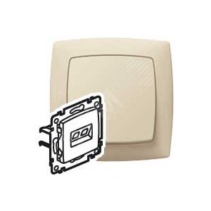 SUNO Розетка телефонная RJ11 двойная в рамку бежевая - Legrand