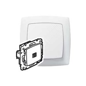 Переключатель одноклавишный SUNO с подсветкой, цвет белый - Legrand