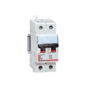 Выключатель автоматический двухполюсный 6А С DX -H 30кА - Legrand
