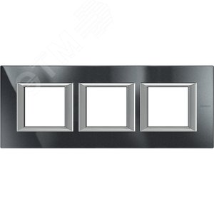 Axolute. Рамка декоративная прямоугольная немецкого стандарта. Горизонтальная установка. Цвет ‘‘Антрацит‘‘ Монохром. 2+2+2 модуля. (HA4802M3HHS)