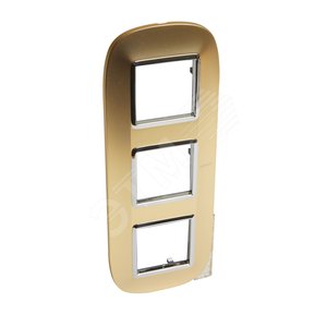 Ax. Рамка 2х3П 71 мм. Овал. Матовое золото (HB4802/3OSN)