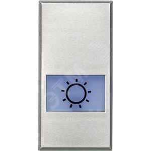 Axolute Кнопка 1Р (NO) 10А 250В~ символ Лампа алюминий - Legrand