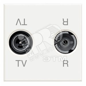 Axolute Розетка для TV и радиосигнала двойная коаксиальная оконечная 2 модуля белый (HD4211D) - Legrand