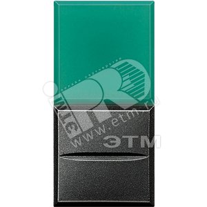 Axolute Кнопка AXIAL с рассеивателем 1Р зеленый 230 и 127В~ 10А антрацит - Legrand