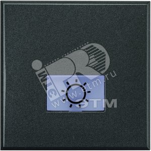 Axolute Кнопка 1Р (NO) 10А 250В~ символ Лампа 2 модуля антрацит (HS4043/2) - Legrand