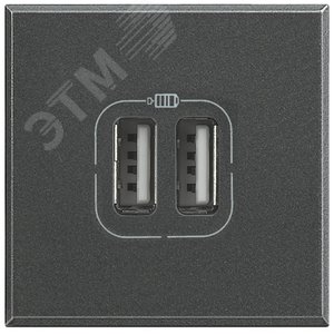 Axl Разъем для зарядки 2хUSB антрацит (HS4285C2) - Legrand