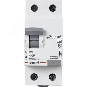 ВДТ RX3 - 2П - 63 А - тип AC - 300 мА - 2 модуля (402034) - Legrand