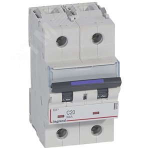 Выключатель автоматический DX3 50кА 20А 2П C (410149) - Legrand
