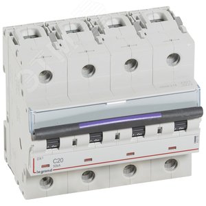 Выключатель автоматический четырехполюсный DX3 20А C 50кА (6 мод) | 410175 | Legrand - Legrand