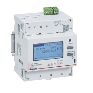 Трехфазный счётчик EMDX? - 63 А - 4 модуля - выход RS 485 (412043) - Legrand