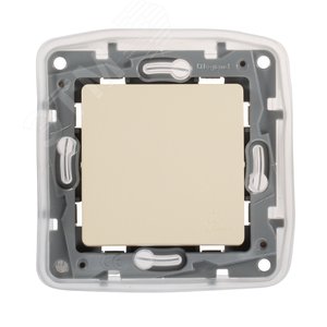 ETIKA Переключатель IP44 автоматические клеммы 10 AX 250 В слоновая кость (672300)