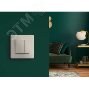 ETIKA Выключатель трехклавишный слоновая кость 10АХ (672313) 5