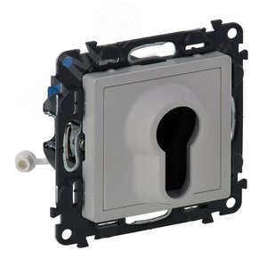 Valena LIFE Выключатель с ключом 2 положения 10А 230В с лицевой панелью алюминий (752325)