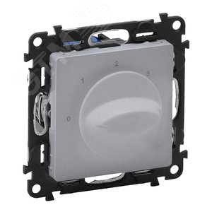 Valena LIFE Выключатель вентилятора 4-позиционный С лицевой панелью Винтовые зажимы Алюминий (752332)