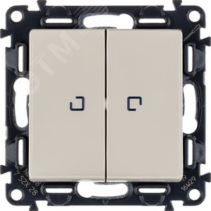 Valena LIFE Выключатель двухклавишный 10АХ 250В с подсветкой С лицевой панелью Слоновая кость (752528)