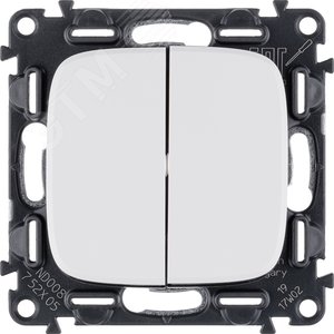 Valena ALLURE Выключатель двухклавишный 10А 250В с лицевой панелью Безвинтовые зажимы Белый