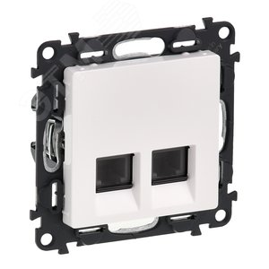 Valena LIFE Розетка телефонная RJ11 двойная с лицевой панелью белая (753139)
