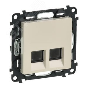 Valena LIFE Розетка телефонная RJ11 двойная с лицевой панелью слоновая кость (753239) - Legrand