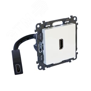 Valena LIFE. Розетка HDMI с предварительно подключенным разьемом. С лицевой панелью. Цвет Слоновая кость (753275) - Legrand