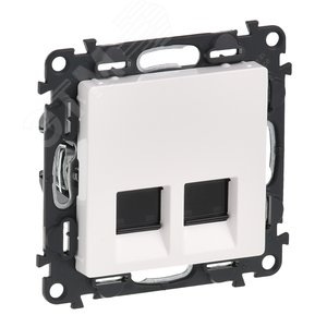 Valena LIFE Розетка информационная двойная RJ45 категория 5е UTP с лицевой панелью белая (753441)