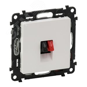 Valena LIFE Аудиорозетка с лицевой панелью пружинные зажимы белая (753472)