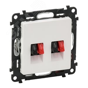 Valena LIFE Аудиорозетка двойная с лицевой панелью пружинные зажимы белая